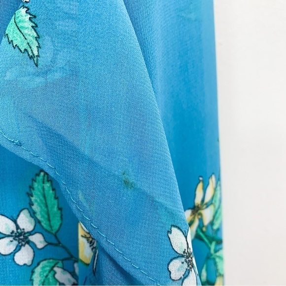 NWT Lane Bryant Blue Floral Chiffon Midi Dress Sz 22 - Picture 10 of 11